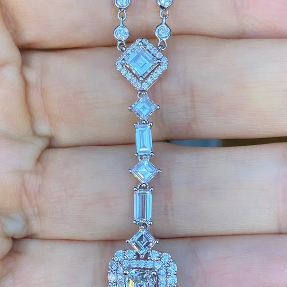 Odelia 5.57ct diamond lariat necklace - Picture 8 of 14